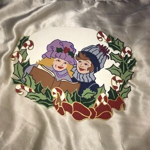 Carolers holiday wood painting